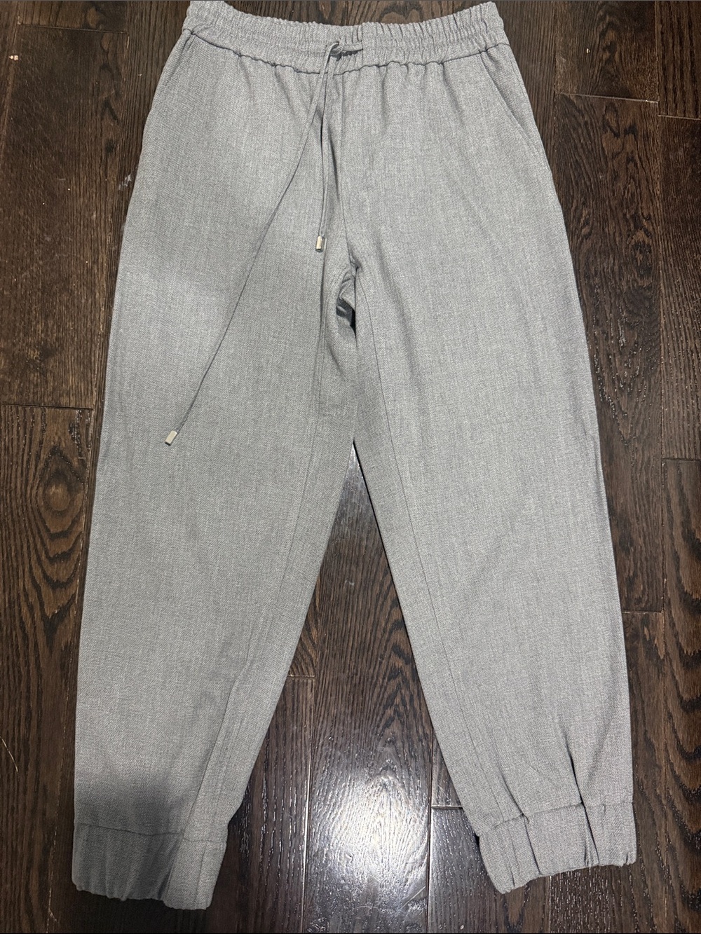 Zara Light Gray Drawstring Jogger Pants